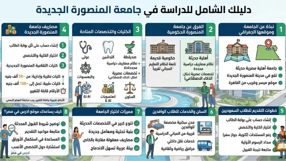 دليلك الشامل للدراسة في جامعة المنصورة الجديدة 2026