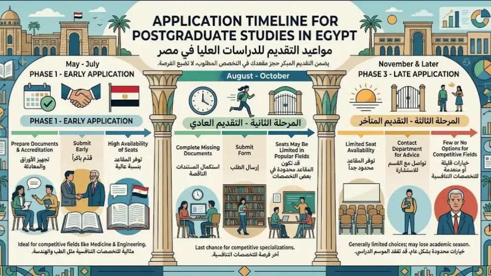 مواعيد التقديم للدراسات العليا في مصر